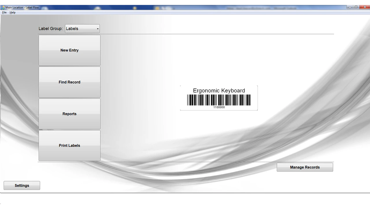 screenshot of Label Flow